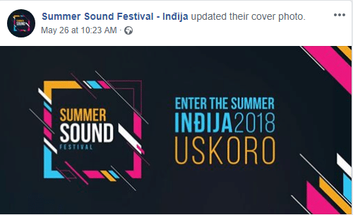 Summer Sound Festival Facebook Najava